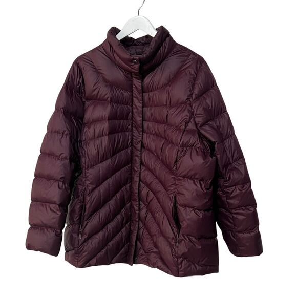 Lands' End 2X Women's Plus Size Down Puffer Jacket 2X 20-22W Purple EUC - Picture 1 of 11